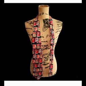 Mickey Unlimited Tie Mickey Mouse Black, Red and Tan-